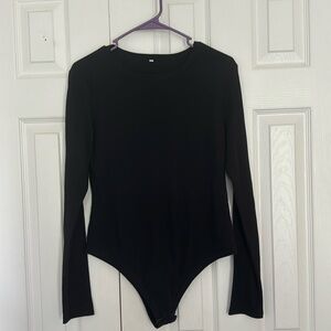 Black long-sleeved bodysuit